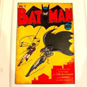 Batman & Robin Metal vintage look comic book pressed metal wall sign